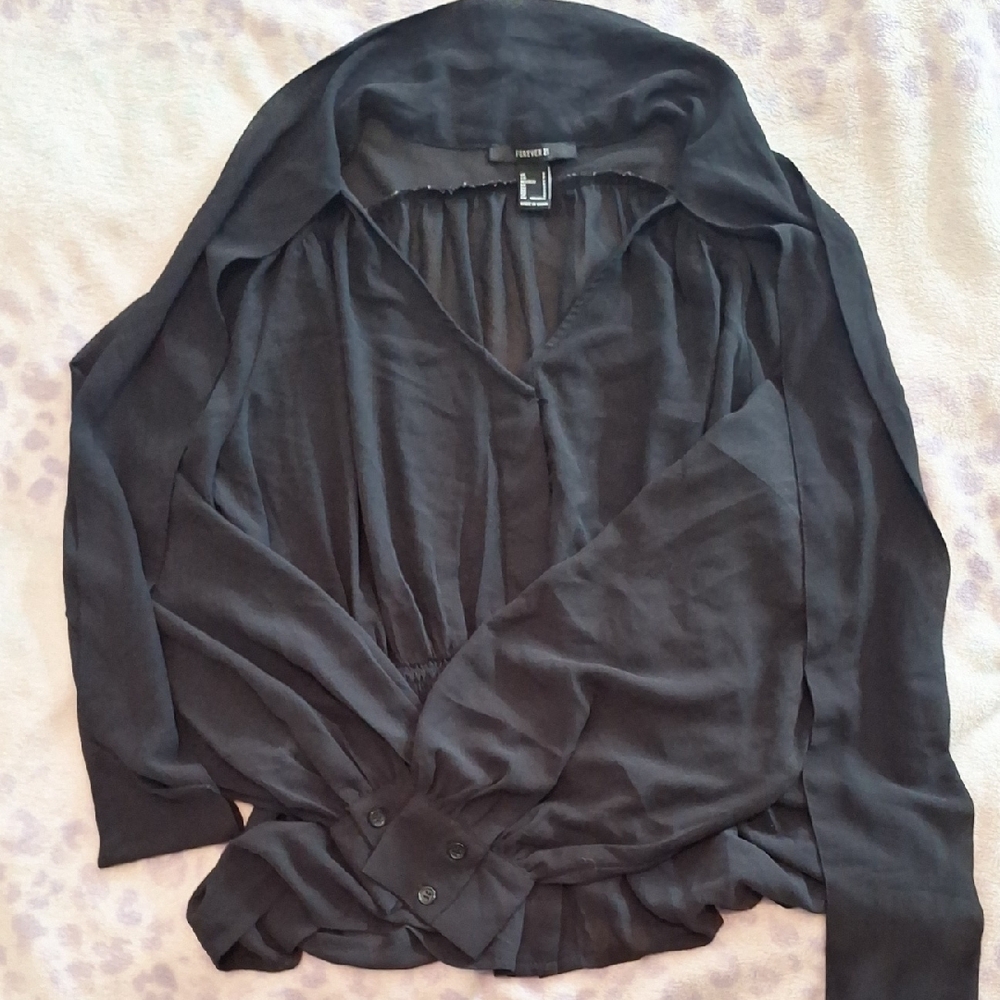 Forever 21 Charcoal Button Down Shirt